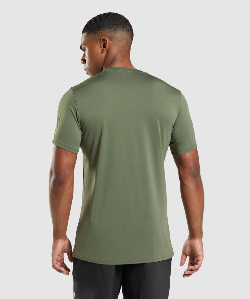 Men's Gymshark Arrival T-Shirts Olive | NZ 8ALJZB